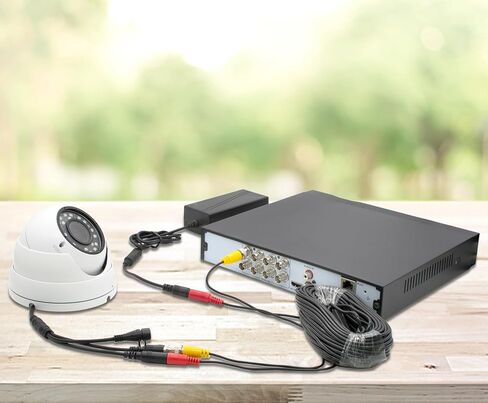 3 حزم كابل طاقة فيديو BNC بطول 60 قدمًا/18 مترًا، سلك كابلات كاميرا أمان تمديد BNC لجميع أنظمة المراقبة 1080P HD CCTV DVR، كابل BNC in Kuwait