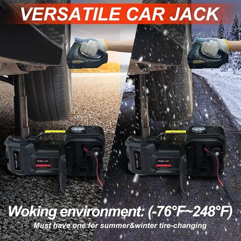 Electric Car Jack 5Ton 12V Car Jack Hydraulic (Lifting Range: 6.1~17.7 inch) with Inflator Portable Jack for Car SUV Sedan MPV Tire Changing Repair Emergency Kit in Saudi Arabia