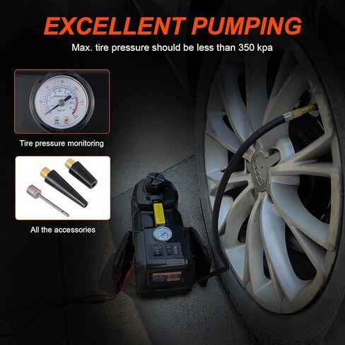 Electric Car Jack 5Ton 12V Car Jack Hydraulic (Lifting Range: 6.1~17.7 inch) with Inflator Portable Jack for Car SUV Sedan MPV Tire Changing Repair Emergency Kit in Saudi Arabia