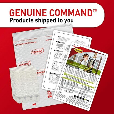 شرائط تعليق الصور الضيقة من Command، شماعات صور معلقة خالية من التلف، شرائط حائط بدون أدوات لمساحات المعيشة، 12 زوجًا من الأشرطة اللاصقة البيضاء (24 شريطًا) in Kuwait