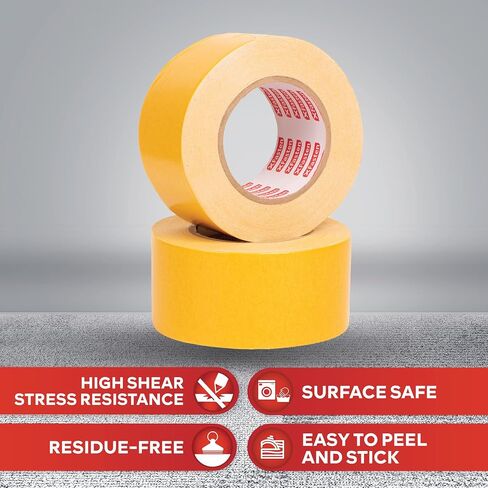 XFasten Double Sided Woodworking Tape 1 Inch x 108 Feet (3-Pack), Residue-Free Double Sided Tape for Wood Template, MDF, Edge Banding, Routing, Anchoring, Strong Adhesion but Removable in Saudi Arabia