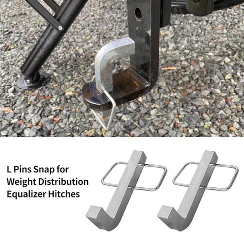 2 PCS Premium Snap L-Pins Snap for Weight Distribution Hitches,1/4" x 1 3/4" L-Pins with Integrated Snap Clips for Weight Distribution Hitches,Heavy Duty in Saudi Arabia