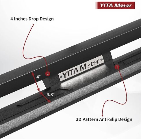خطوات جانبية من YITAMOTOR متوافقة مع 2009-2018 Dodge Ram 1500 و2010-2024 2500 3500 Crew Cab، 2019-2023 1500 Classic، لوحات الجري على الطرق الوعرة، قضبان نيرف مطلية بمسحوق أسود in Kuwait