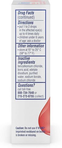 قطرات فيسين الأصلية لتخفيف احمرار العين للعيون الحمراء وتهيج العين، 0.5 أونصة سائلة. أوقية in Kuwait