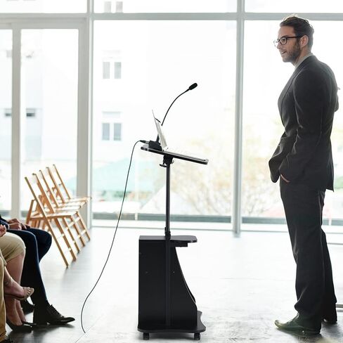 منصة كمبيوتر محمول متنقلة، حامل منصة محمول قابل للتعديل بارتفاع، مكتب منبر متدحرج مع مساحة تخزين، سطح مائل بزاوية 180 درجة، عجلات عالمية قابلة للقفل، مكتب كمبيوتر يمكن وضعه في المنزل والمكتب in Kuwait