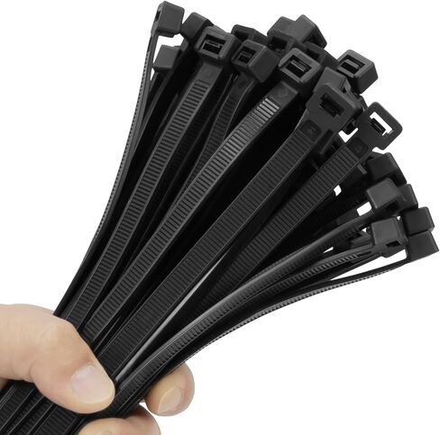 24 inch Black Zip Ties Heavy Duty Double Sided Toothed 100 Pack, 250 LBS Ultra Strong Plastic Wire Ties, Large Cable Ties Extra Long Tie Wraps, Indoor and Outdoor UV Resistant in Saudi Arabia
