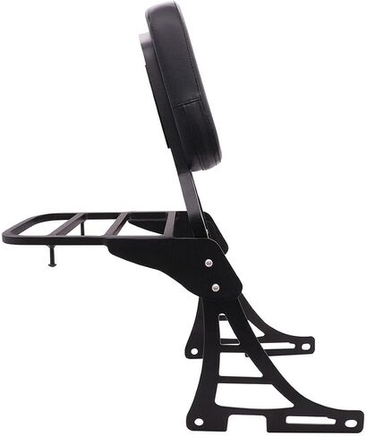 مسند ظهر Sissy Bar + رف أمتعة متوافق مع Harley-Davidson Sportster XL 883 1200 Nightster Forty Eight 2004-2013 (أسود) (أسود) (أسود) in Saudi Arabia