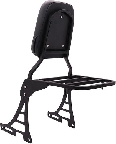 مسند ظهر Sissy Bar + رف أمتعة متوافق مع Harley-Davidson Sportster XL 883 1200 Nightster Forty Eight 2004-2013 (أسود) (أسود) (أسود) in Saudi Arabia