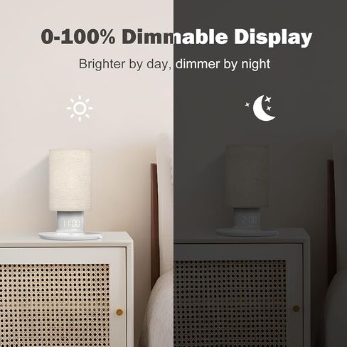 ساعة منبه مزدوجة من REACHER Sunrise، مصباح طاولة بجانب السرير يعمل باللمس، مصباح إضاءة ليلي لغرفة النوم بـ 12 لونًا مع مؤقت، 0-100% ساعة باهتة، قيلولة بعد الظهر للبالغين والأطفال in Kuwait