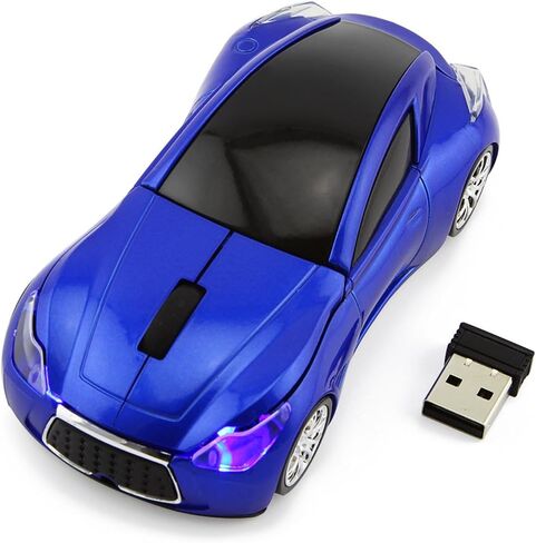 Wireless Car Mouse, Cool Sports Car Shaped Mouse 2.4GHz Optical Gaming Mouse for Computer PC Notebook Laptop (Z-Blue) in Saudi Arabia