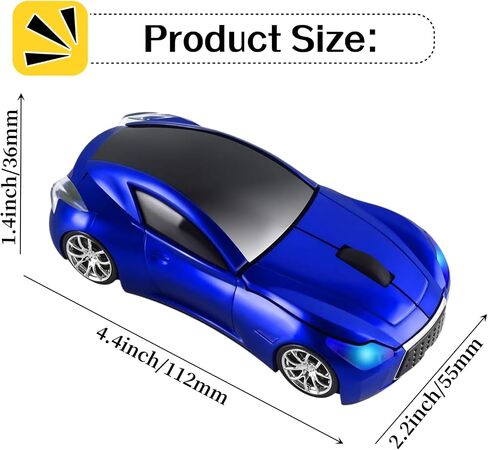 Wireless Car Mouse, Cool Sports Car Shaped Mouse 2.4GHz Optical Gaming Mouse for Computer PC Notebook Laptop (Z-Blue) in Saudi Arabia