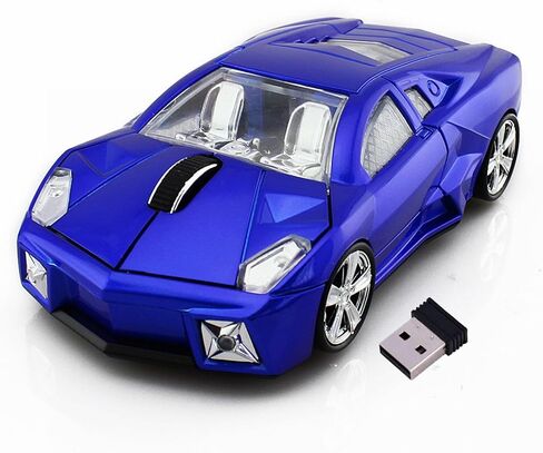 Wireless Car Mouse, Cool Sports Car Shaped Mouse 2.4GHz Optical Gaming Mouse for Computer PC Notebook Laptop (Z-Blue) in Saudi Arabia