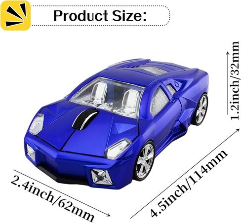 Wireless Car Mouse, Cool Sports Car Shaped Mouse 2.4GHz Optical Gaming Mouse for Computer PC Notebook Laptop (Z-Blue) in Saudi Arabia