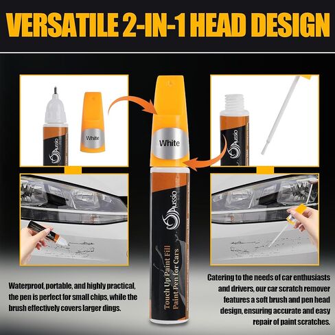 (Black, 2-in-1 Car Touch Up Paint Fill Paint Pen Car Paint Scratch Repair Automotive Accessories Car scratch Remover Touch Up Paint Pen for Cars Fill Paint Pen in Saudi Arabia