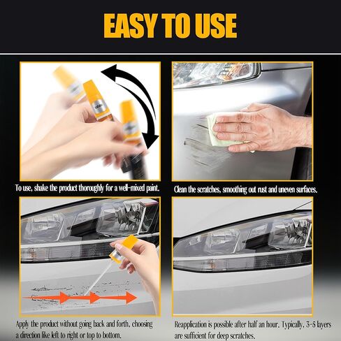 (Black, 2-in-1 Car Touch Up Paint Fill Paint Pen Car Paint Scratch Repair Automotive Accessories Car scratch Remover Touch Up Paint Pen for Cars Fill Paint Pen in Saudi Arabia