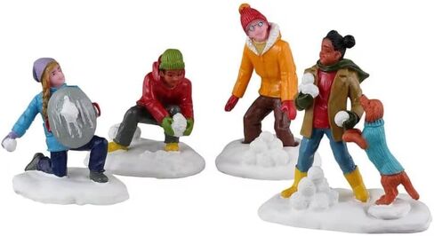 Lemax Village Collection - Snowball Battles Set of 4 Village Accessory #32210 in Saudi Arabia