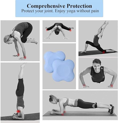 قطعتان من وسادات ركبة اليوجا، دعامات وإكسسوارات يوجا سميكة للغاية للنساء والرجال وسائد للركبتين والمرفقين، سجادات يوجا غير قابلة للانزلاق لدعم الركوع للياقة البدنية، والسفر، والتأمل، والركوع، والبيلاتيس، والأرضيات in Kuwait
