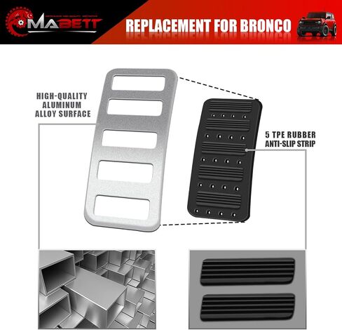 Mabett Car Gas and Brake Pedal Covers Foot Rest for Ford Bronco Accessories 2021 2022 2023 2024 2/4 Door Non-Slip Car Pedals (Foot Rest Pedal) in Saudi Arabia