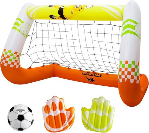 مجموعة أهداف كرة القدم للصغار، لعبة كرة قدم قابلة للنفخ للأطفال، شبكة كرة قدم للأطفال الصغار مع قفازات حارس المرمى، أنشطة مثالية في الفناء الخلفي للأولاد والبنات in Kuwait