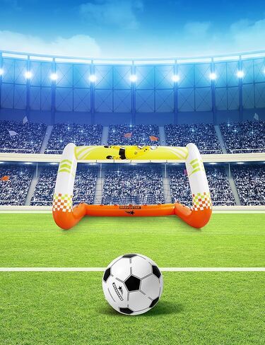 مجموعة أهداف كرة القدم للصغار، لعبة كرة قدم قابلة للنفخ للأطفال، شبكة كرة قدم للأطفال الصغار مع قفازات حارس المرمى، أنشطة مثالية في الفناء الخلفي للأولاد والبنات in Kuwait