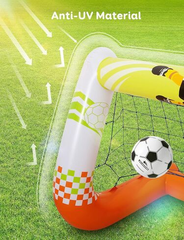 مجموعة أهداف كرة القدم للصغار، لعبة كرة قدم قابلة للنفخ للأطفال، شبكة كرة قدم للأطفال الصغار مع قفازات حارس المرمى، أنشطة مثالية في الفناء الخلفي للأولاد والبنات in Kuwait