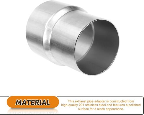 EASYBERG 2.75 بوصة معرف إلى 2.5 بوصة OD مخفض محول أنبوب العادم عالمي، مخفض توصيل العادم من الفولاذ المقاوم للصدأ، الطول الإجمالي 3.5 بوصة in Kuwait