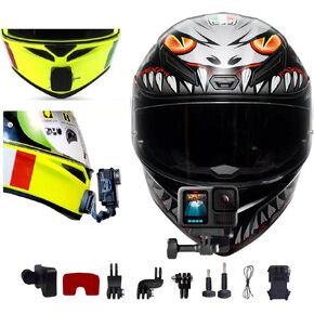 Customized Chin Mount for the AGV K1S and K1, a helmet chin mount that keeps the camera lens in the center position Compatible with GoPro Hero, Insta360, DJI Action Cameras, Adjustable Camera Bracketa