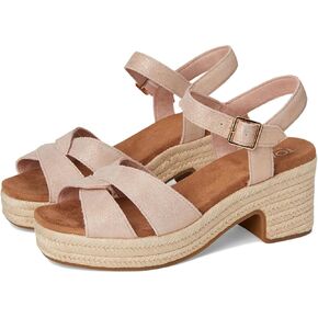 TOMS Women's Isla Heeled Sandal, Pale Rose Suede, 5.5