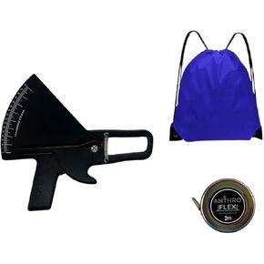 AnthroFlex Slim Guide Style Skinfold Caliper Kit with Anthropometric Tape Measure, and Drawstring Backpack (Black)