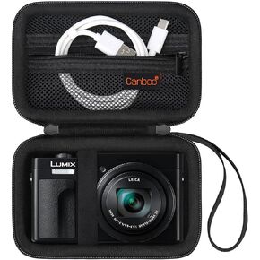 Canboc Carrying Case for Panasonic LUMIX ZS99 Point and Shoot Camera, Compact Camera Bag, Zipper Mesh Pocket fits USB Cable, Batteries, Pink (Case Only)