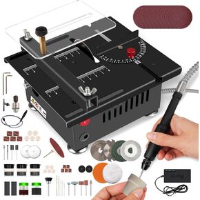 Mini Table Saw for Crafts,100W Power Mini Multi-Functional Table Saw,Portable Small Table Saw,7-Speed Adjustable,0-90° Cutting,for DIY,Wood,Acrylic,and PCB Cutting (100w Mini Table Saw)