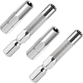 4 Pack Magnetic Hex Bit Adapter, 1/4 to 4mm Precision Micro Bit Drill Extension Socket Shank, 6.35mm to 4mm Converter for Precision Screwdriver Set