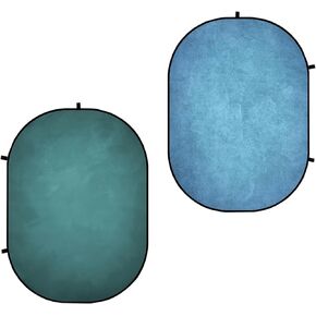 Kate Collapsible Backdrop Pop up Photo Backdrops Foldable Background Portable for Headshot,Portrait Photography,Video,5x6.5ft,Blue/Cyan