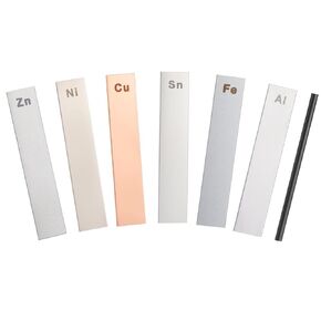 Gisafai 14 Piece Metal Electrodes Set Electrode Strips Set 2 Aluminum 2 Copper 2 Zinc 2 Nickel 2 Tin 2 Iron and 2 Carbon for Scientific Experiments Electroplating Plating