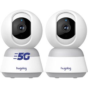 Hugolog 3K/4K Indoor Pan/Tilt Security Camera with Auto-Focus,2.4 GHZ/5 GHZ,Ideal for Baby Monitor/Pet Camera,Starlight Color Night Vision,Human/Pet AI,Noise Reduction,US Cloud,Compatible with Alexa