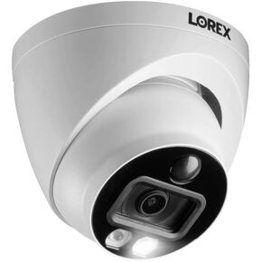 كاميرا أمان قبة 4K Dome Lorex الداخلية/الخارجية ، الكاميرا التناظرية الإضافية لنظام المراقبة السلكي ، الردع النشط ، حركة الرؤية الليلية الملونة ، كاميرا واحدة قبة واحدة