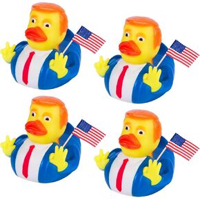 Beccel Donald Trump Ducks, 2025 New Squeak Rubber Duck for Jeep Ducking, Baby Bath Toys Trump Rubber Duckies 3.4 Inch Funny Duck Toy for Kids Gift (4)