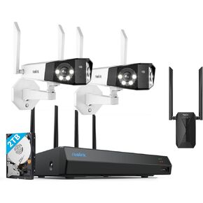 WiFi Camera System with WiFi Extender Bundle, WiFi Mesh, AP (Access Point) Mode, 4K UHD Dual-Lens WiFi Camera, 12CH WiFi NVR with 2TB HDD