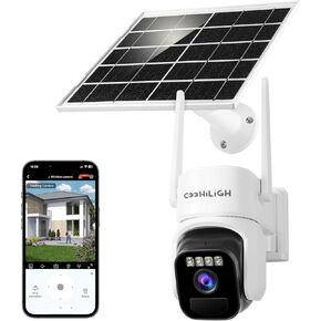 4G LTE Cellular Solar Powered 3MP 2K No WiFi Security Camera,PTZ Wireless Outdoor 360° View, PIR Motion Detection, Color Night Vision, 2 Way Talk, Built in SIM Card