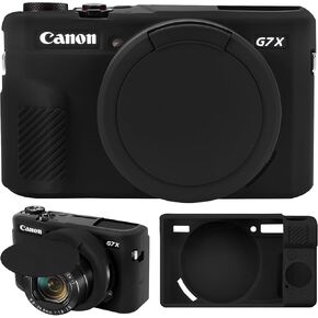 Camera Case for Canon Powershot G7 X Mark II Digital Camera, Soft Silicone Protective Bag Removable Lens Cover, Silicone Cover Rubber Soft Camera Case, Pink
