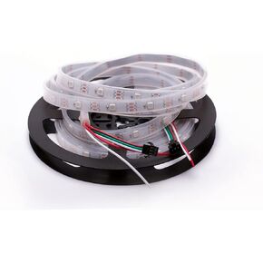 WS2812B LED Strip Individual Addressable Light SMD 5050 144Pixels RGB Pixel Strip DC5V (3.2FT 144LEDS Non-Waterproof, Black PCB)