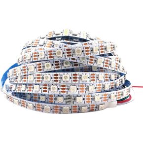 WS2812B شريط LED فردي مصادفه SMD 5050 144Pixels RGB Pixel Strip DC5V (3.2 قدم 144LELS غير مقاوم للماء ، أسود ثنائي الفينيل متعدد الكلور) in Kuwait