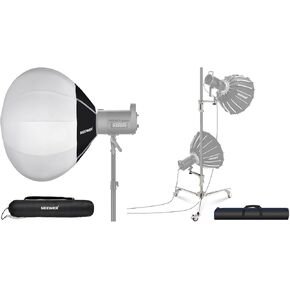 NEEWER NS26L 26"/65cm Lantern Softbox, Quick Release 360° Light Diffuser Bowens Mount Softbox with Lightweight Nylon Alloy for RGB CB60 CB60B Continuous LED Video Lights, ST198SS Light Stand Included