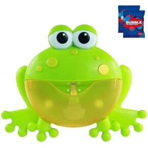 Baby Bath Bubble Machine with Fun Figures Toys, Bath Toys with Music, Kids Happy Bath Time, Ages Older than18 Months, Includes Bubble Concentrate Liquid (Frog)