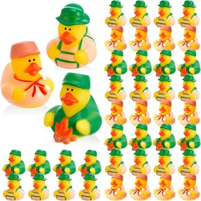 48 Pcs Camp Party Favors Summer Rubber Duck Bulk 2 Inch Rubber Ducks Gifts for Camping Adventure Theme Birthday Party Decoration