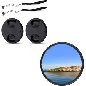 JJC 58mm Front Lens Cap Cover & Multi-Coated UV Filter for Canon EOS Rebel T7 T6 T8i T7i SL3 4000D+EF-S 18-55mm Kit Lens for Fujifilm X-T4 X-T3 X-T2+XF 18-55mm Kit Lens & More 58mm Filter Thread Lens