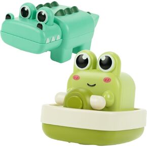 Duckboxx XX Wind-Up Bath Bundle (حزمة 2): ركوب القوارب الضفدع والسباحة للأطفال