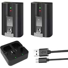 بطارية 2-pack 7000mAh لكاميرات الحلقة ، والبطارية البديلة مع محطة الشاحن لكاميرا الدائري-doorbell 2/3/4 ، وجسم باب الفيديو 3 Plus ، وعلم الكاميرا ، وكاميرا Spotlight ، و Poephole Cam Indoor.