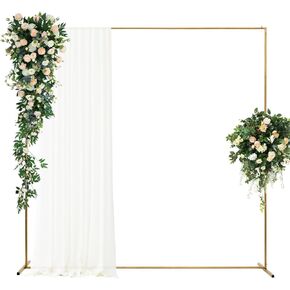 Dramatic Arch Backdrop Stand & Square Metal Arch Frame Decoration - Adjustable 6.6X6.6FT Wedding Backdrop Frame for Ceremony, Photo Booth, Party