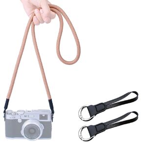 VKO 120cm Quick Release Camera Strap, Climbing Rope Camera Neck Strap for DSLR SLR Mirrorless Cameras Coffee
